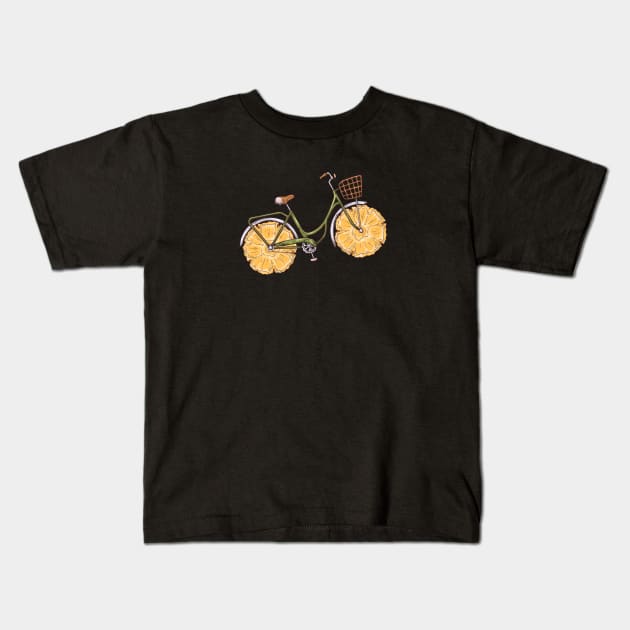 Pineapple Bike Kids T-Shirt by TambuStore